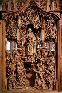 Antagelsen av jomfruen, sentralpanelet til Marienaltar, 1505-10 (kalkved)